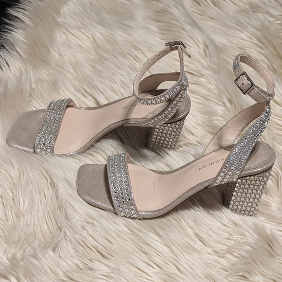 ANTONIO MELANI Shoes - Antonio Melanie Marryanna embellished rhinestone ankle strap heels / sandals 7M